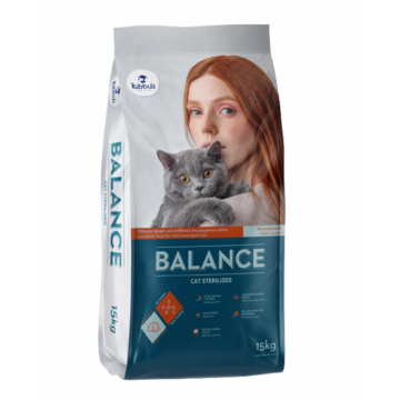Hrana uscata pentru pisici sterilizate Kibbus Balance, Pasare, 15Kg