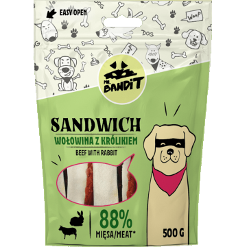 Recompense pentru caini  Mr. Bandit SANDWICH with rabbit 500g
