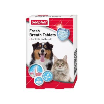 Beaphar Dental Fresh Breath Tablete Caini/ Pisici, 40 tablete