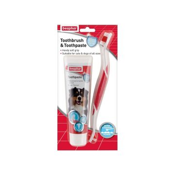 Beaphar Dental Kit Caini/ Pisici, Pasta + Periuta, 100 g