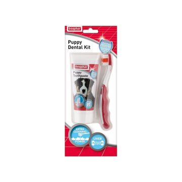 Beaphar Dental Kit Puppy, Pasta + Periuta, 50 g