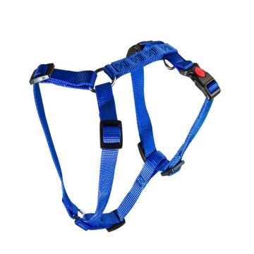 HAM PENTRU CAINI 3X AJUSTABIL NYLON BLUE CLICK 10 MM*22-40 CM