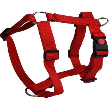 HAM PENTRU CAINI 3X AJUSTABIL NYLON ROSU CLICK 20MM*40-70CM