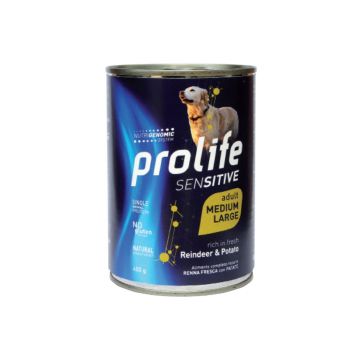 HRANA UMEDA PENTRU CAINI PREMIUM PROLIFE DOG ADULT MEDIUM/LARGE SENSITIVE REN &CARTOF CV 400GR
