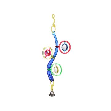 JUCARIE PENTRU PASARI EXOTICE FLAMINGO OGLINZI CU CLOPOTEL 5x15CM
