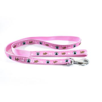 LESA PENTRU CAINI NYLON MOL CU MODEL PINK 25MM*130CM/L5502.25130A