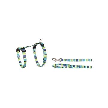SET HAM+LESA PENTRU PISICA FLAMINGO AMIRA GREEN 20-35CMx10MM