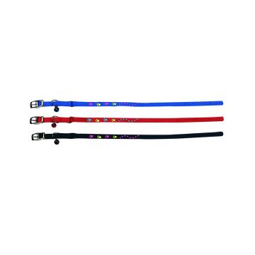 ZGARDA PENTRU PISICI FLAMINGO PAW PRINT CU CLOPOTEL 30CMx10MM