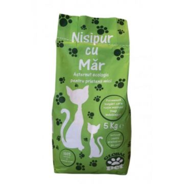 Asternut igienic natural pentru pisici, Nisipur Mar, bentonita, 5 kg