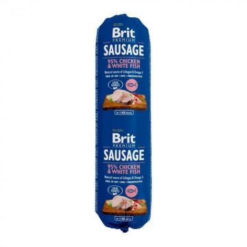 Brit Premium, Salam pentru caini, pui si peste, 800g ieftina