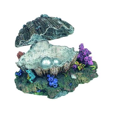 Decor Acvariu Scoica cu Perla, Flamingo, 13.5x11x8.5 cm