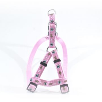 HAM PENTRU CAINI NYLON MOL CU MODEL PINK CLICK 10MM*22-40CM/L2602.10040A