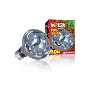 Happet, Bec de Incalzire pentru Terariu, cu Lumina de Zi, 50W Happet, Bec de Incalzire pentru Terariu, cu Lumina de Zi, 50W