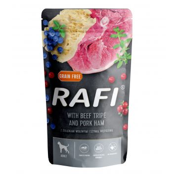 Hrana Umeda Caini, Rafi Dog, Sunca de Porc si Burta de Vita, 500 g
