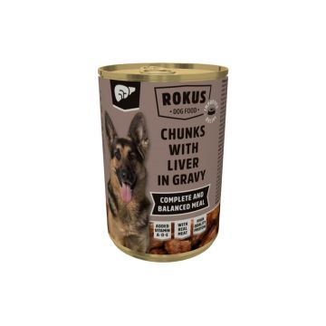 HRANA UMEDA PENTRU CAINI ROKUS CONSERVA FICAT IN SOS 415GR