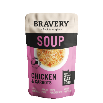 Hrana Umeda Pisici, Bravery Soups Cat, Pui si Morcovi, 40 g ieftina