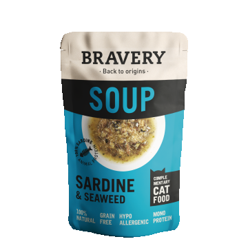 Hrana Umeda Pisici, Bravery Soups Cat, Sardine si Alge, 40 g ieftina