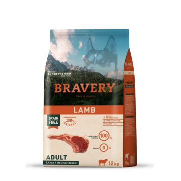 Hrana Uscata Caini, Bravery Dog, Large-Medium Adult, Miel, 12 kg