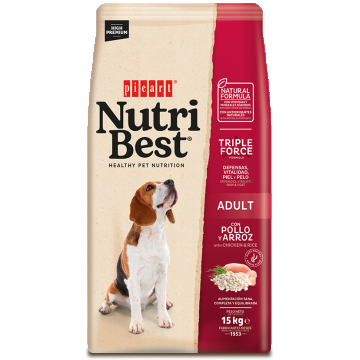 Hrana Uscata Caini Premium, NutriBest Adult Dog, Pui si Orez, 15 kg