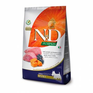 Hrana uscata pentru caini Farmina ND Pumpkin Adult Mini cu miel  afine 7 kg