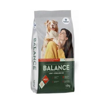 Hrana uscata pentru caini Kibbus Balance Light Sterilized, Pui si orez, 15 kg