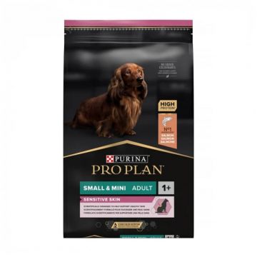 Hrana uscata pentru caini Pro Plan Small  Mini Adult Sensitive Skin cu somon 7 kg