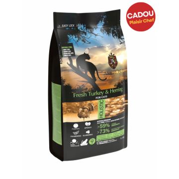 Hrana uscata pentru pisici Ambrosia Steril, Curcan si hering, hipoalergenic, fara cereale, 1.5kg