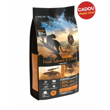 Hrana uscata pentru pisici Ambrosia Steril, Somon proaspat si pui, hipoalergenic, fara cereale, 5kg