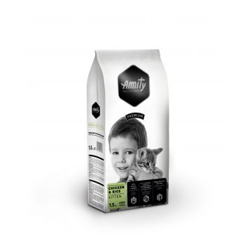 Hrana Uscata Pisici, Amity Premium Kitten, Pui si Orez, 1.5 kg ieftina