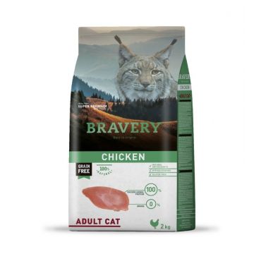Hrana Uscata Pisici, Bravery Adult Cat, Pui, 2 kg