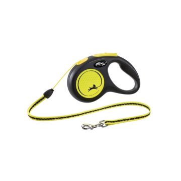 LESA PENTRU CAINI KERBL FLEXI CLASSIC CU FIR S 5M/12KG NEON