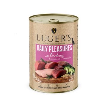 LUGER'S HRANA UMEDA CONSERVA CAINI CU CURCAN & BROCCOLI 400G
