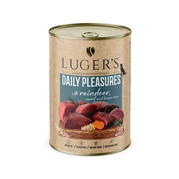 LUGER'S HRANA UMEDA CONSERVA CAINI CU REN & MORCOV 400G