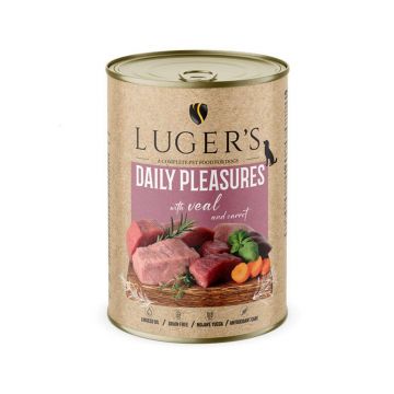 LUGER'S HRANA UMEDA CONSERVA CAINI CU VITEL & MORCOV 400G