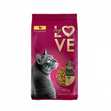 My Love, Hrana uscata pentru pisici, cu pui, 900g