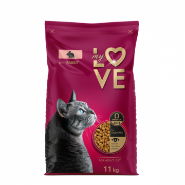 My Love, Hrana uscata pisici adulte, cu iepure, 11kg