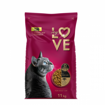 My Love Hrana uscata pisici adulte cu pui, vita si legume, 11kg