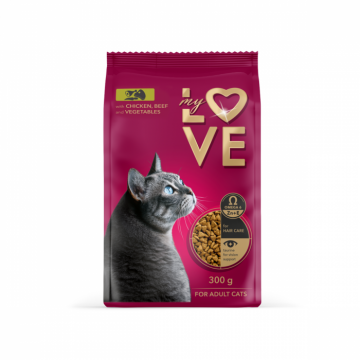 My Love Hrana uscata pisici adulte cu pui, vita si legume, 300g