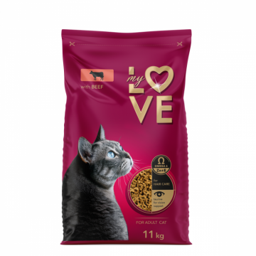 My Love, Hrana uscata pisici adulte, cu vita, 11kg