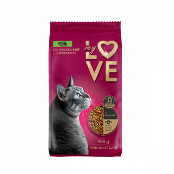 My Love, Hrana uscata pisici adulte cu vita, pui si legume, 900g