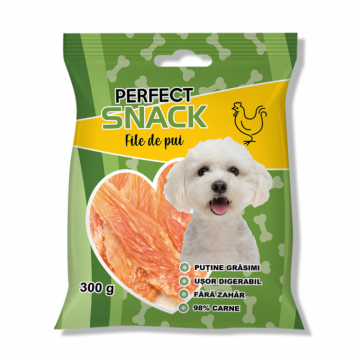 Perfect Snack, recompense delicioase pentru caini,  File pui,   300 g