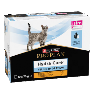 PURINA PRO PLAN Hydra Care, supliment de hidratare pentru pisici, pui, 10x75 g