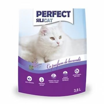 Asternut igienic pentru pisici Perfect SiliCat cu lavanda 3,8L