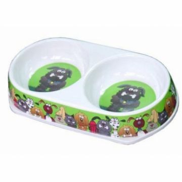 Castron din melamina pentru caini 2A 450 ml verde