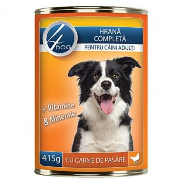 Conserva pentru caini 4Dog cu pui 415 gr