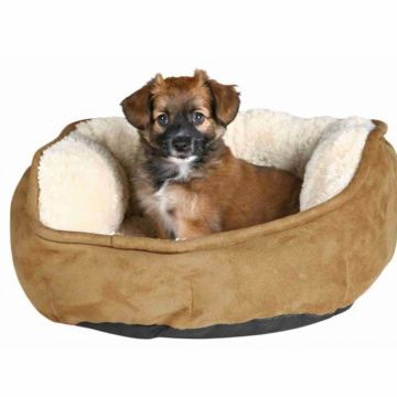 Culcus pentru caini Othello rotund maro bej 50 cm
