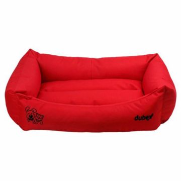 Culcus pentru caini si pisici 4Dog Deluxe Oxford L rosu 78x60x22 cm