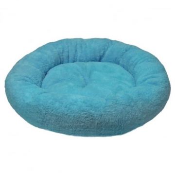 Culcus rotund 4Dog Deluxe din plush albastru 52x9 cm
