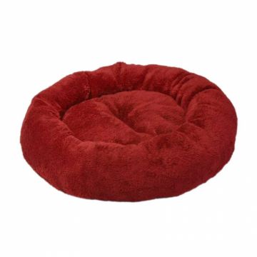 Culcus rotund 4Dog Deluxe din plush rosu 52x9 cm