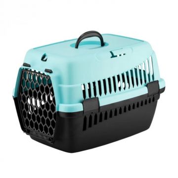 Cusca de transport 4Dog Deluxe turcoaz cu negru 49 x 35 x 32,5 cm